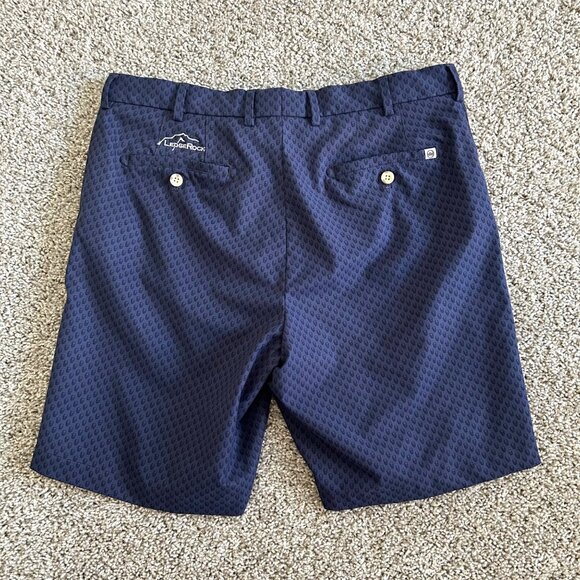 Peter Millar Men's Size 34 Skull Print Navy Blue Golf Shorts - Picture 2 of 9